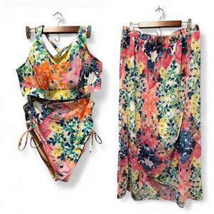 Swim by Cacique Lane Bryant Bikini Set With Skirt Plus Size 14